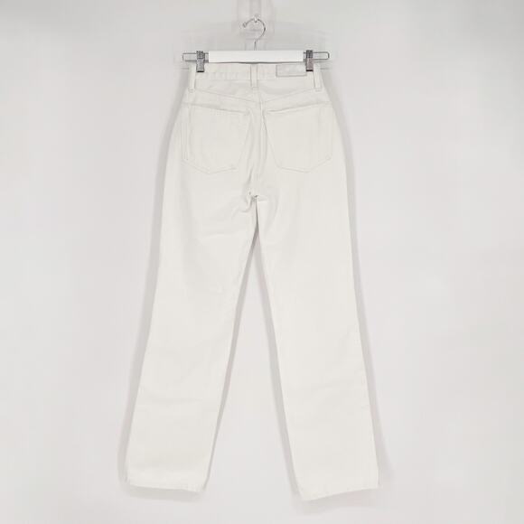 RE/DONE 90s High Rise Loose Jeans Size 24 White Distressed Ripped Denim - Picture 9 of 9